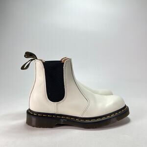 Dr. Martens 2976 White Smooth Leather Chelsea Boots Women's Size 7